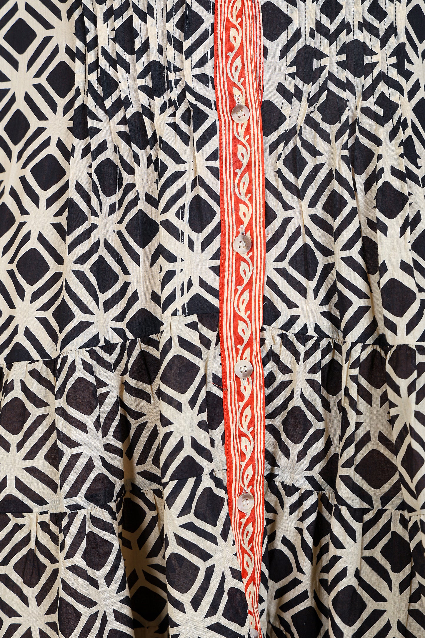 Luxe Full Sleeve Black Printed Pintuck Short Dress