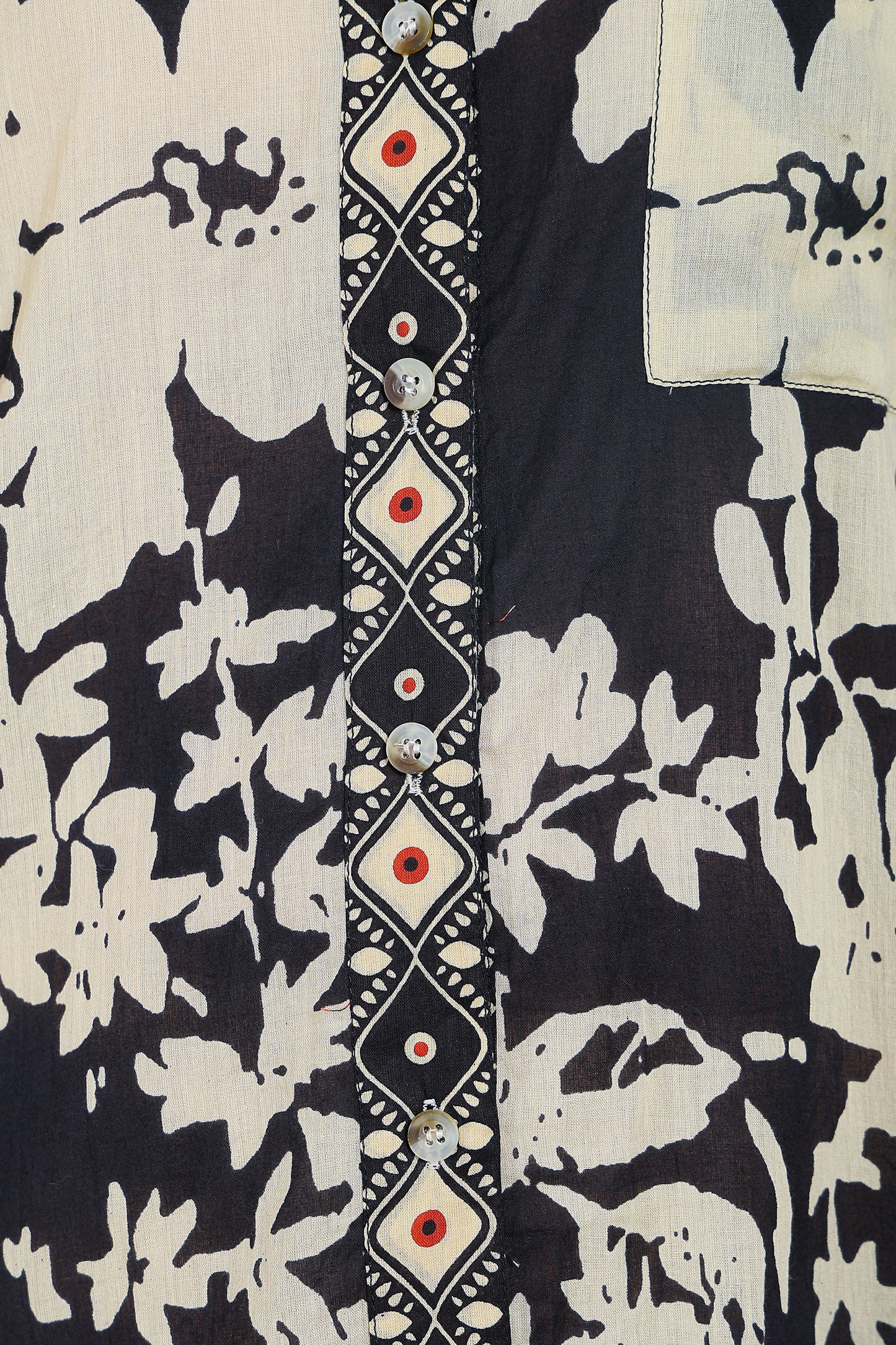 Cotton Flower Print Shirt For Women