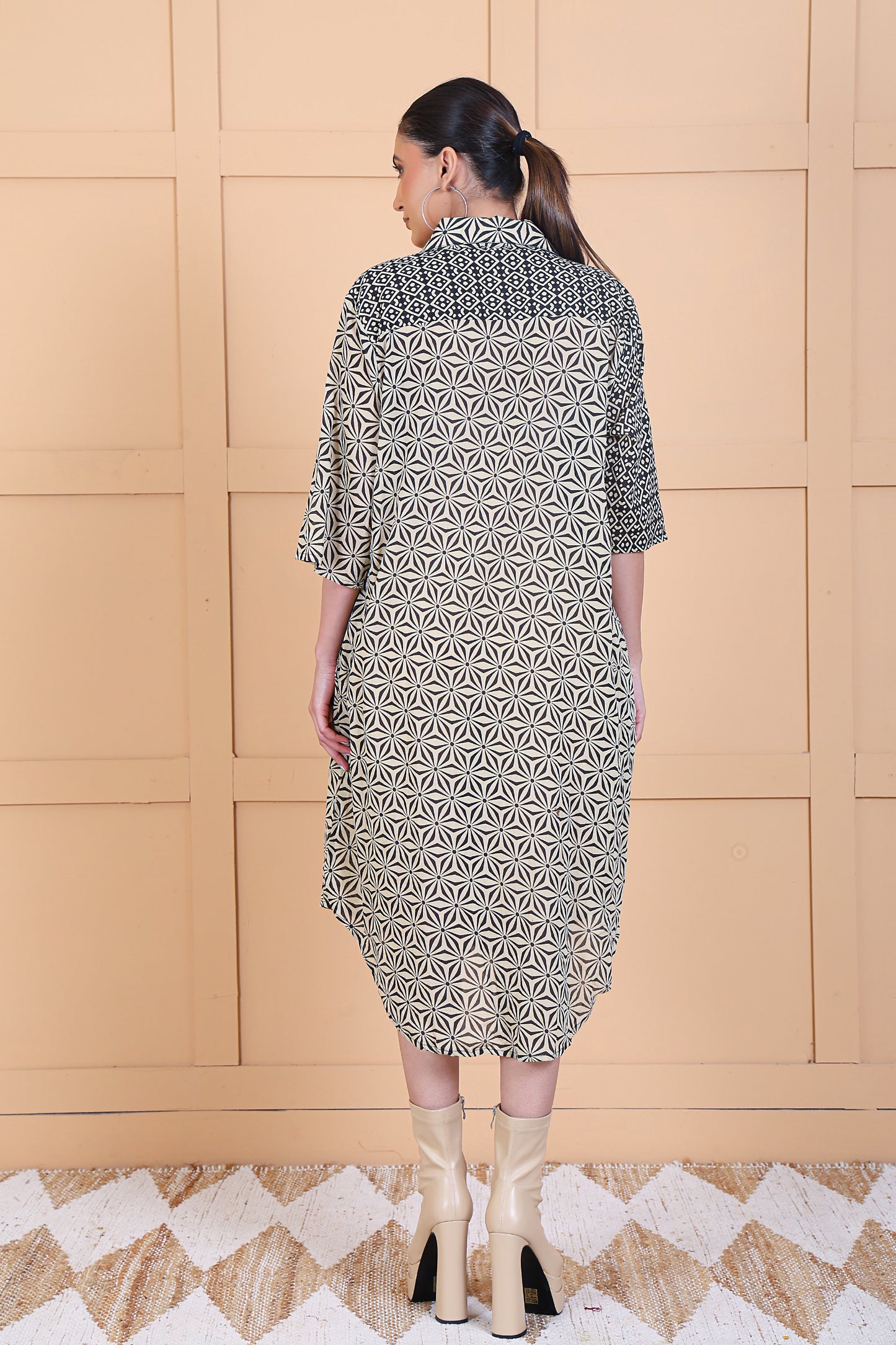 Women 3/4 Sleeve Shirt Wear Dress