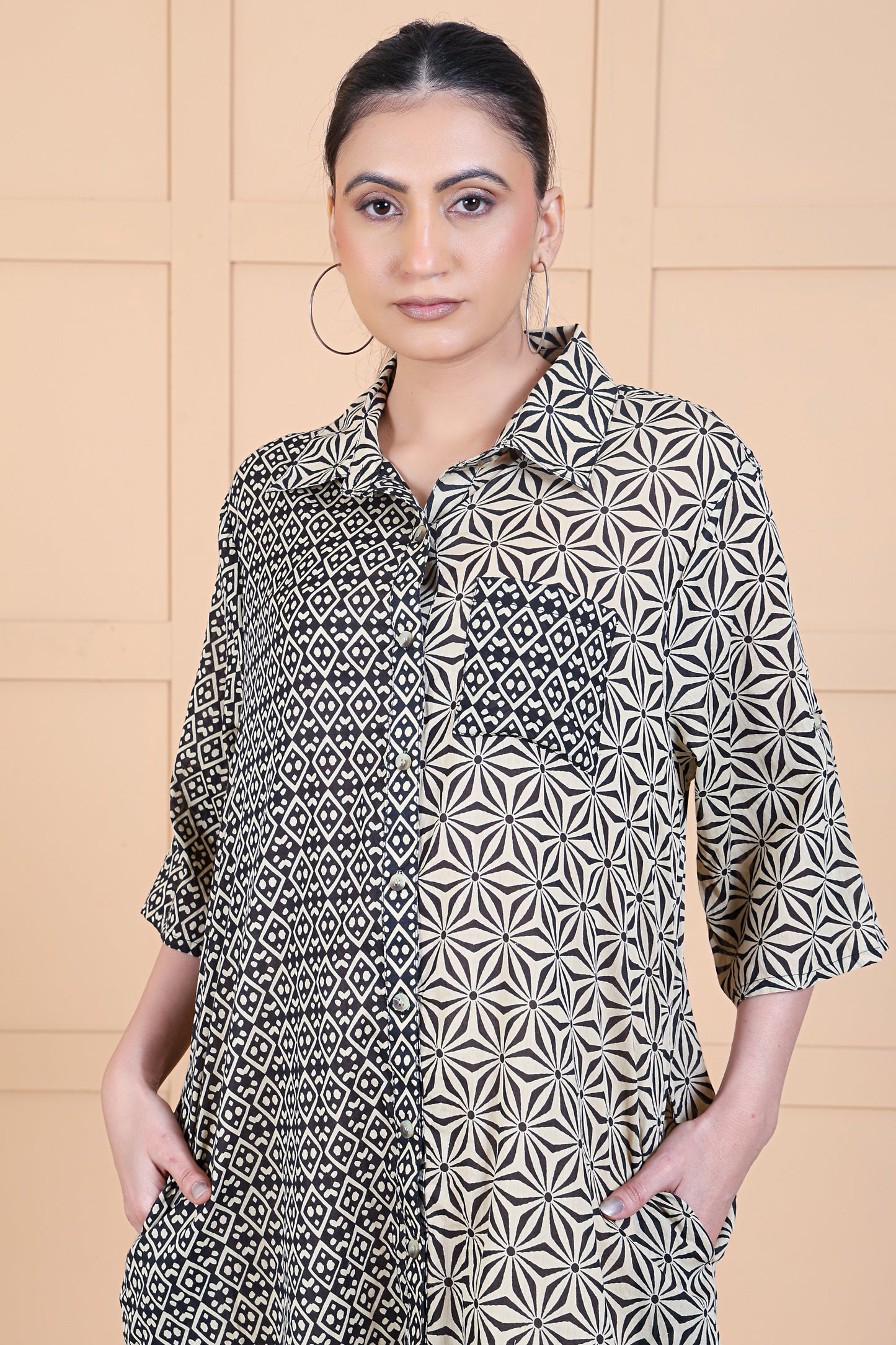 Women 3/4 Sleeve Shirt Wear Dress