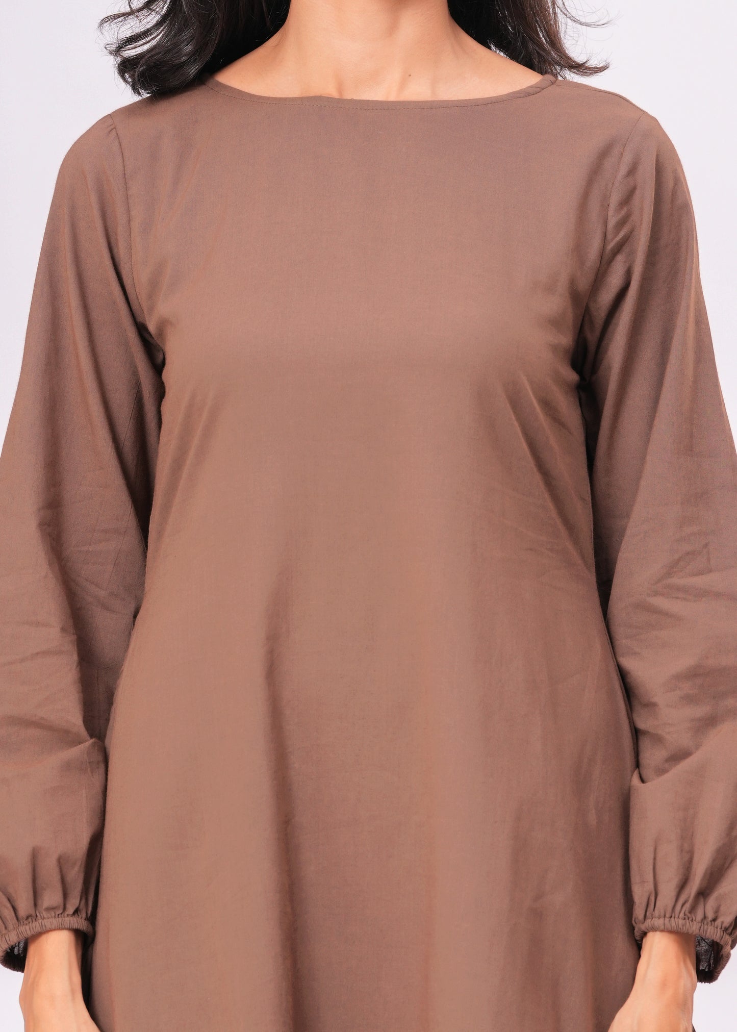 Long Sleeve Tiered Midi Dress – Cotton A-Line Casual Wear