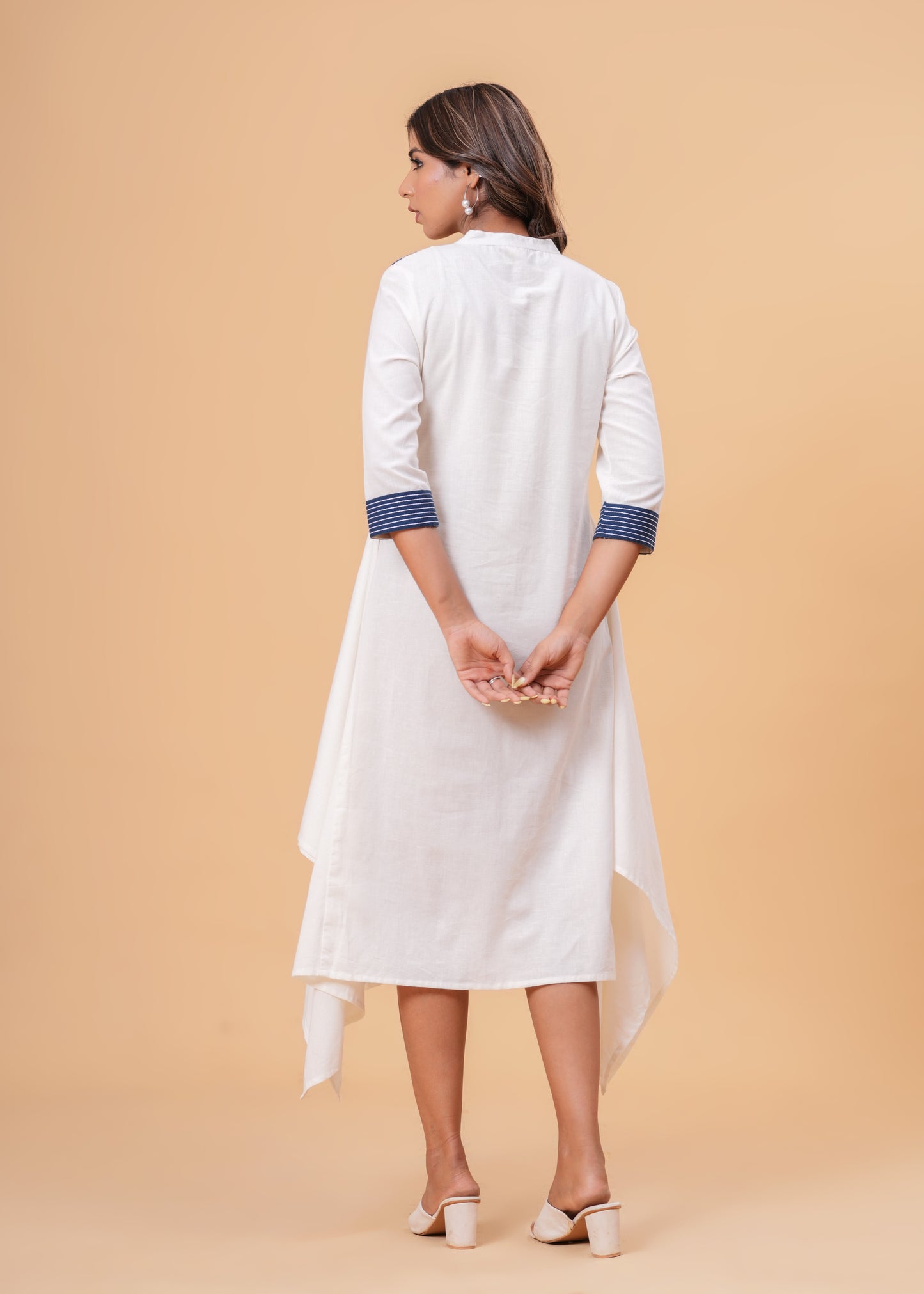 Handkerchief Hem with Kantha Stitch Detail & Contrast Yoke