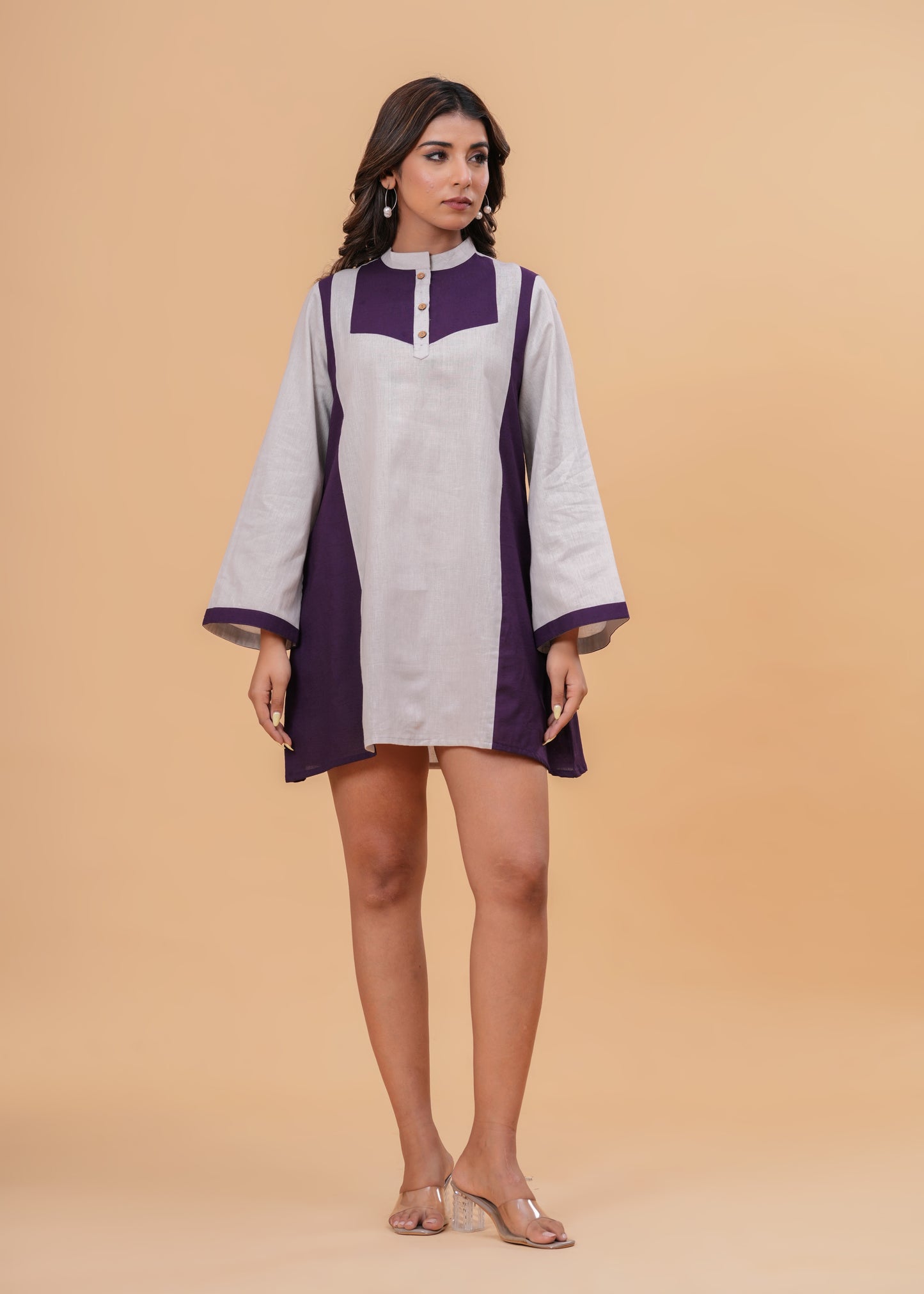 Mandarin Collar Tunic | Short Length Top | Everyday Wear