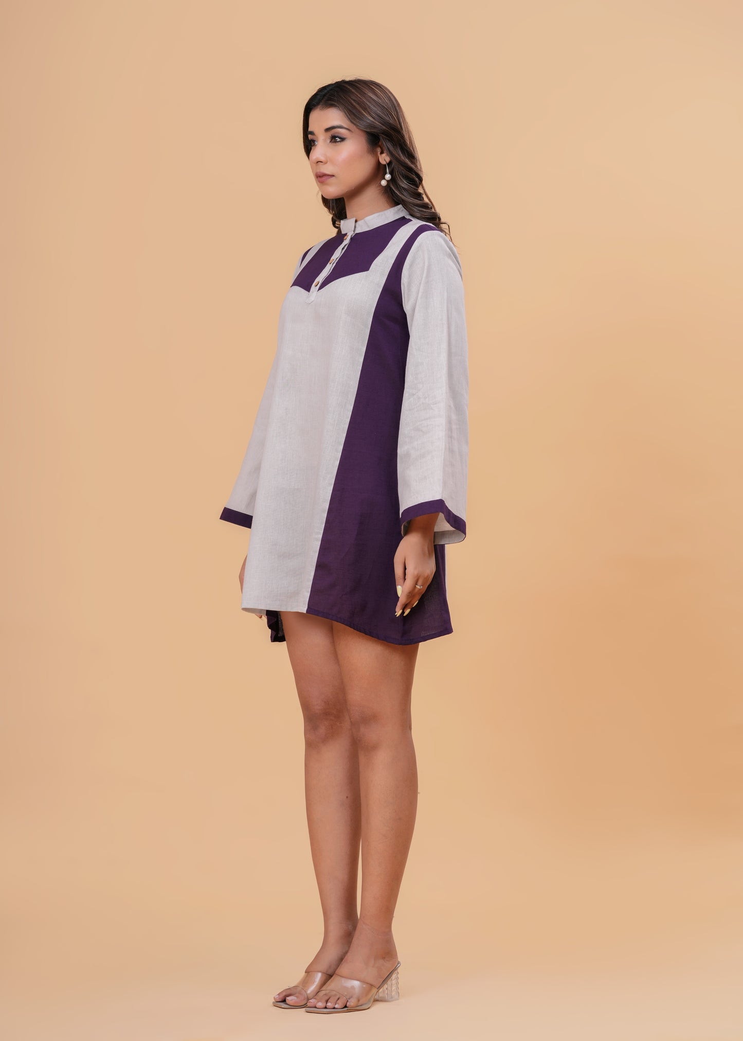 Mandarin Collar Tunic | Short Length Top | Everyday Wear