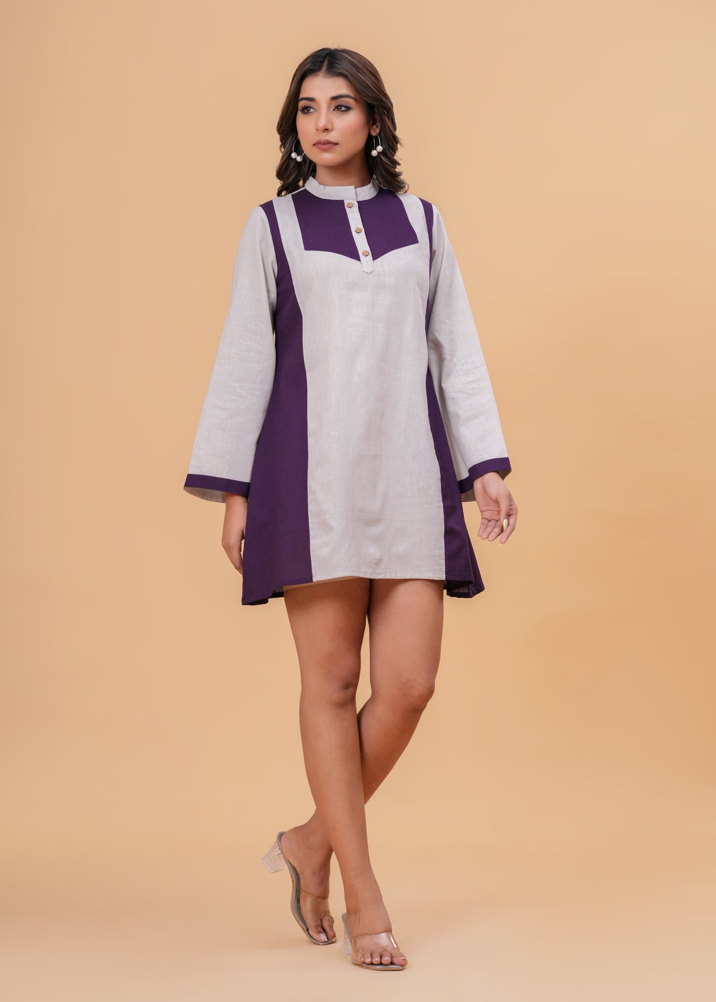 Mandarin Collar Tunic | Short Length Top | Everyday Wear