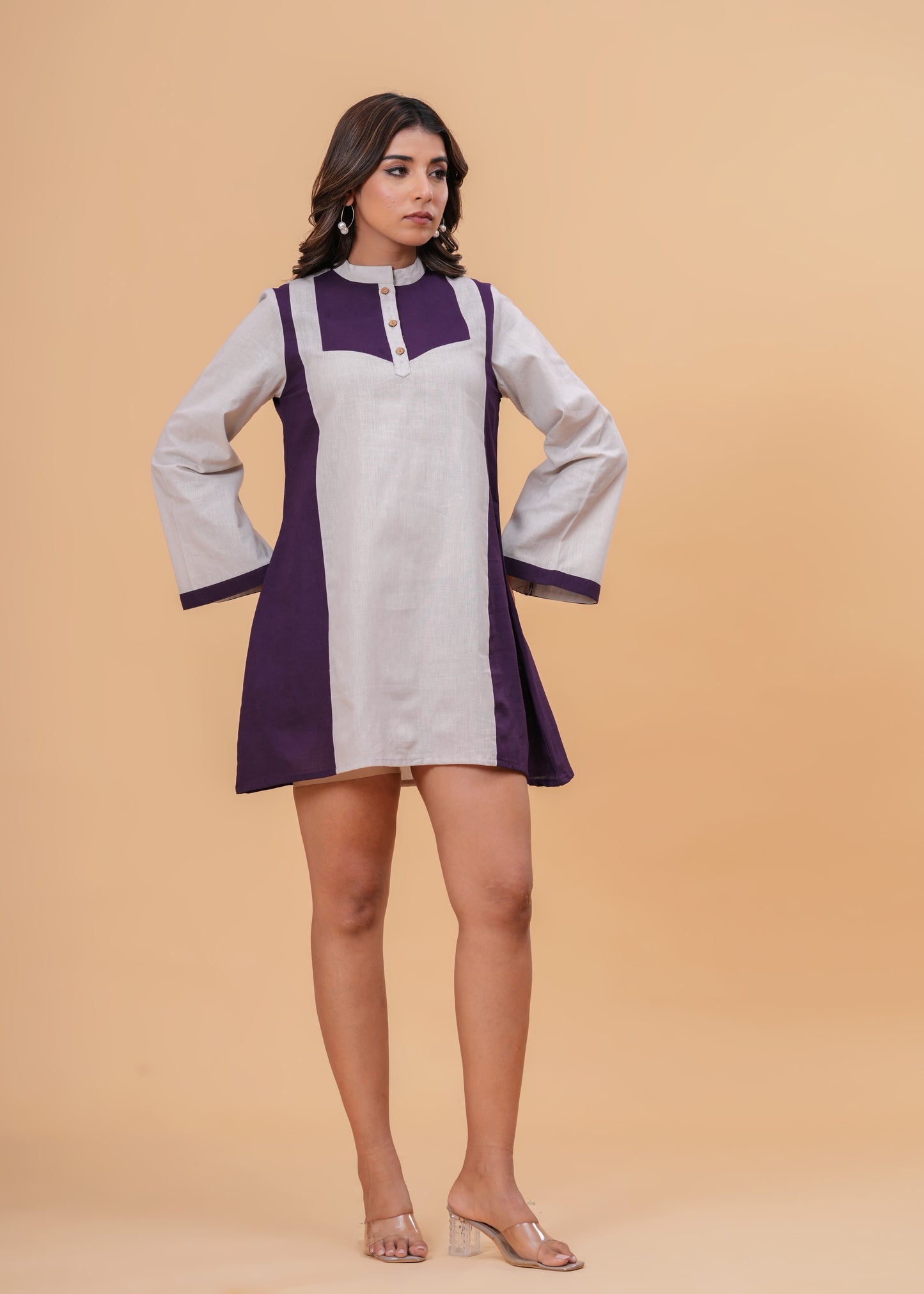 Mandarin Collar Tunic | Short Length Top | Everyday Wear