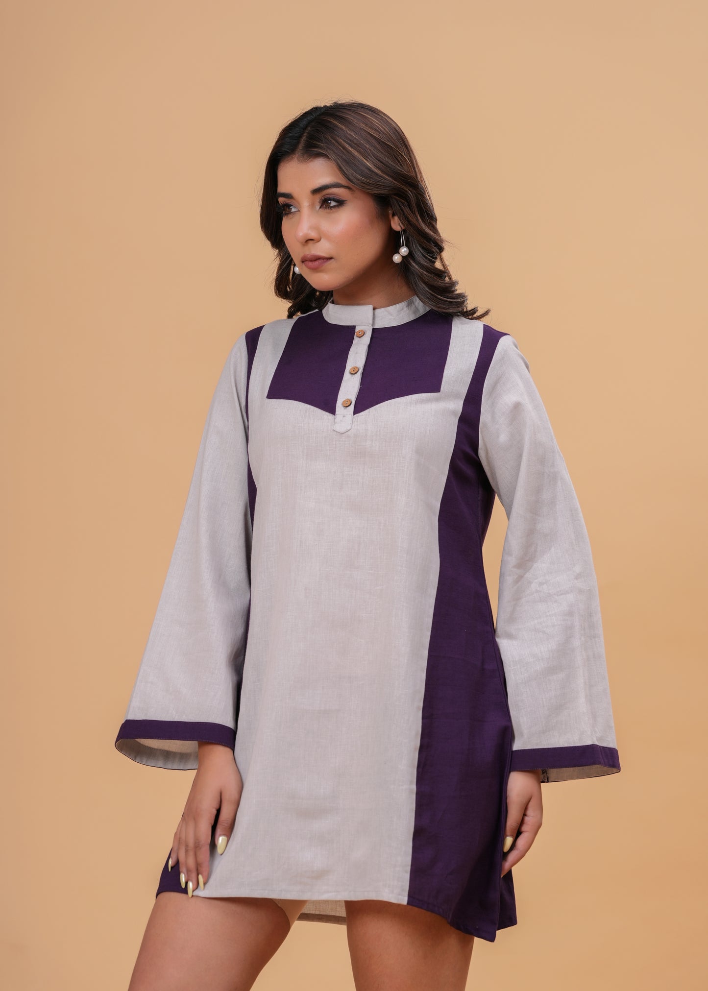 Mandarin Collar Tunic | Short Length Top | Everyday Wear