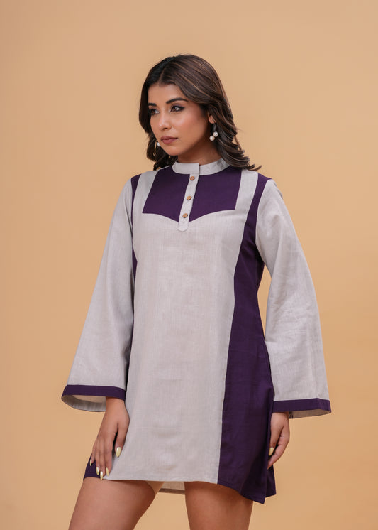 Mandarin Collar Tunic | Short Length Top | Everyday Wear