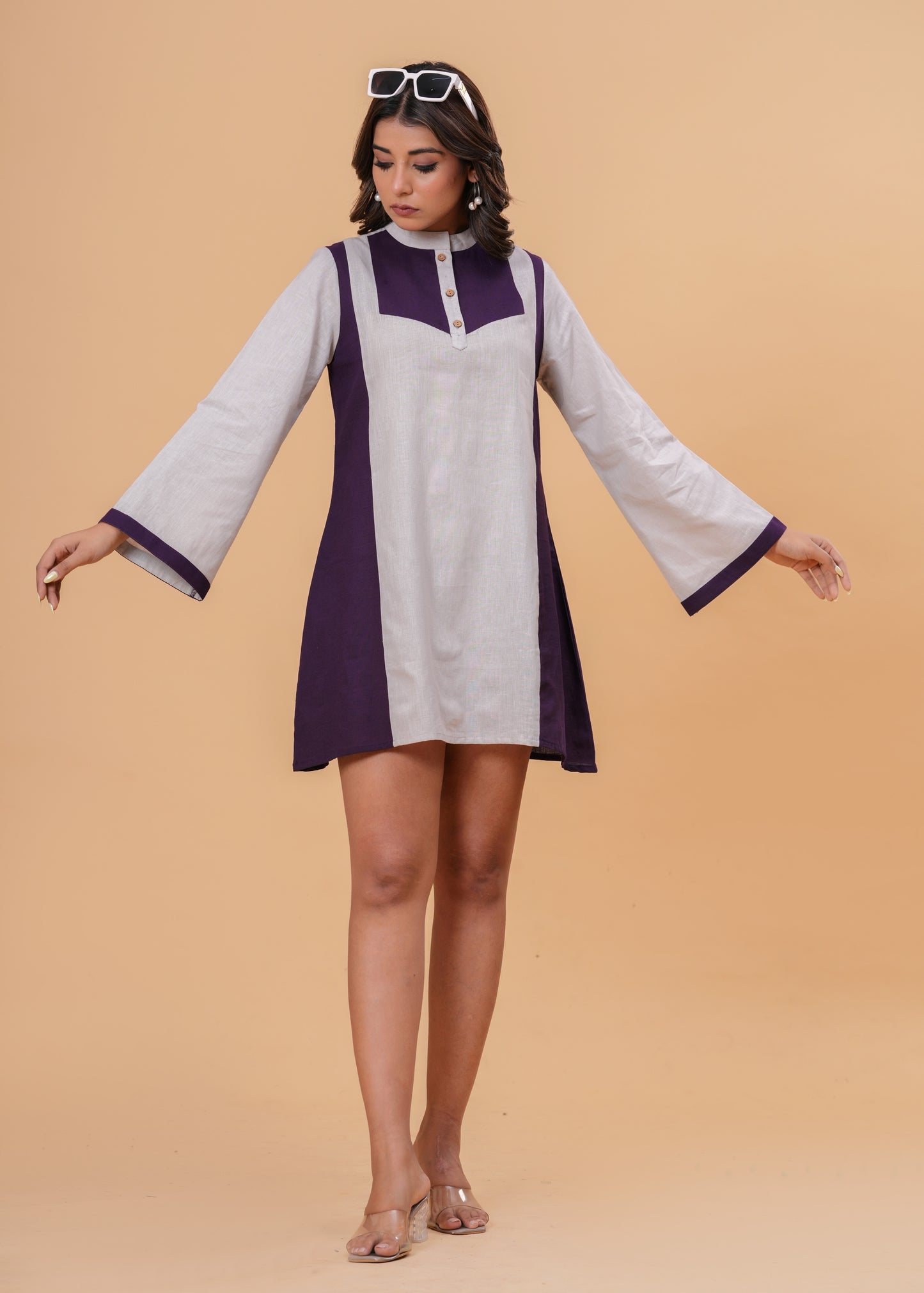 Mandarin Collar Tunic | Short Length Top | Everyday Wear