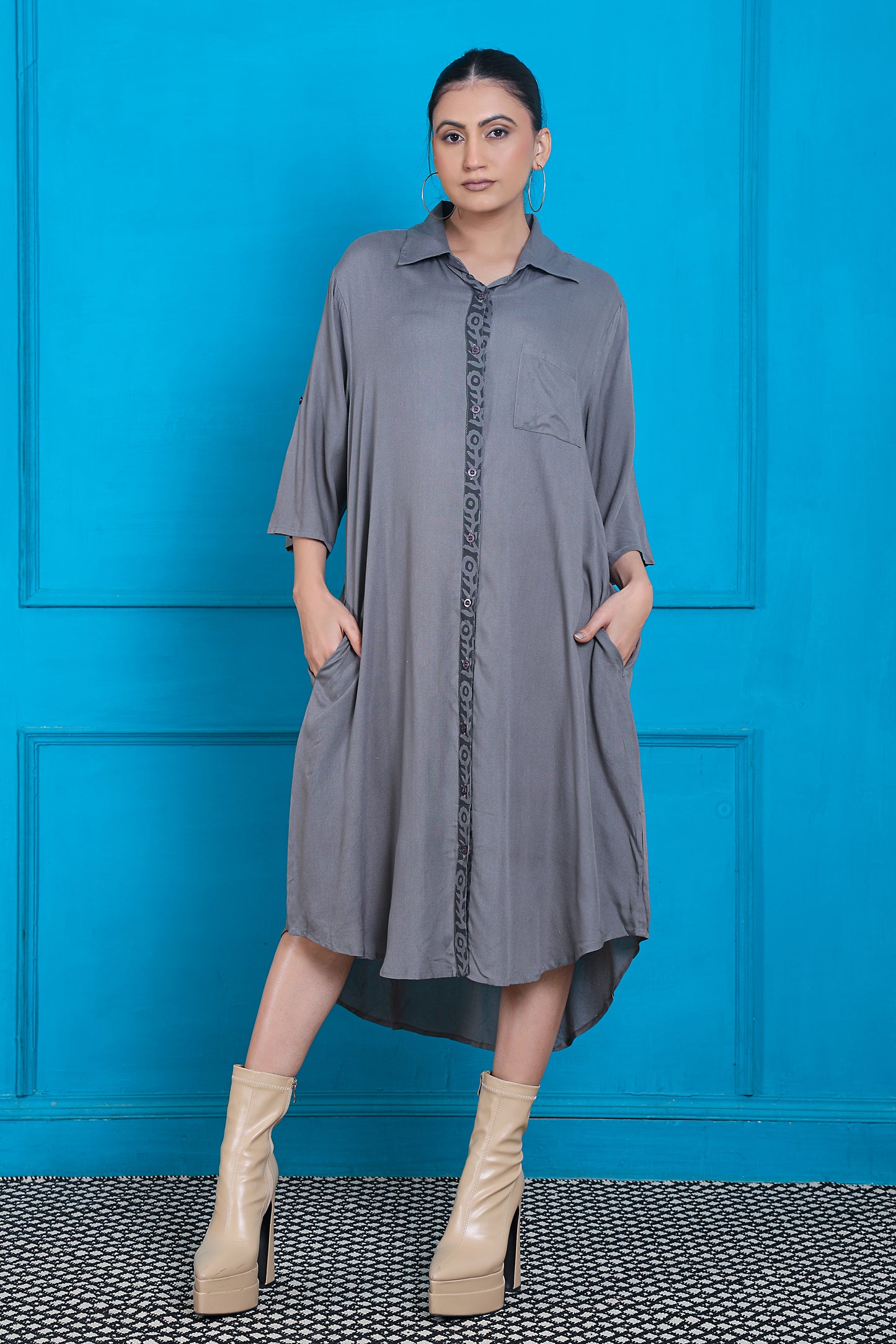 Women Long sleeve Shirt Dress