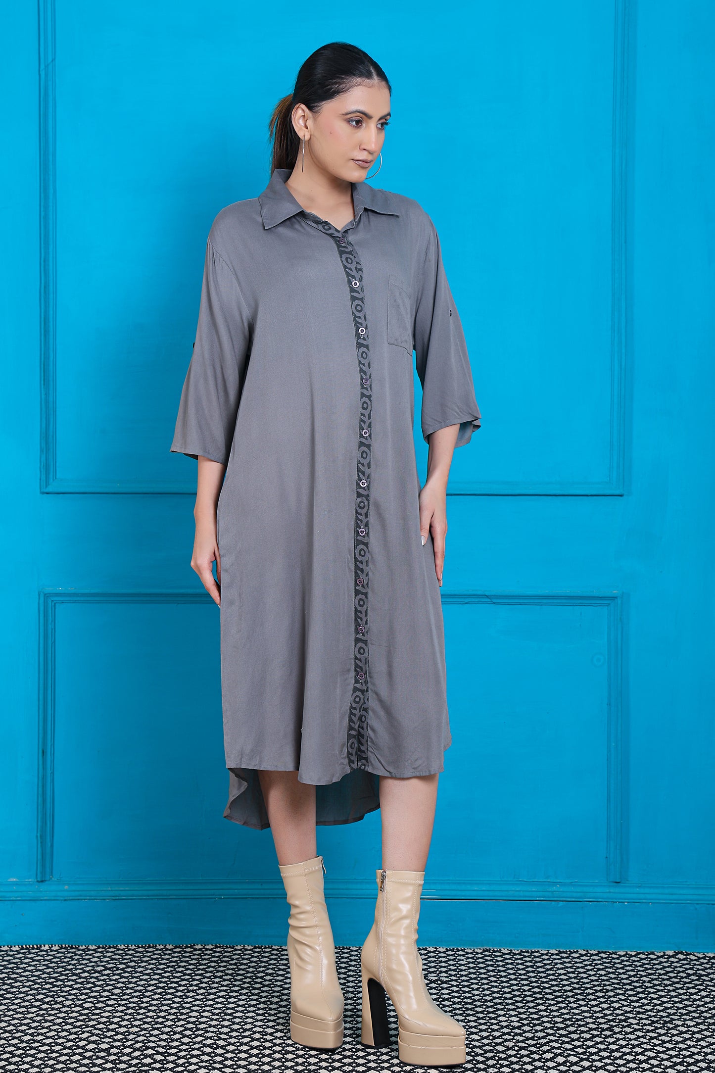 Women Long sleeve Shirt Dress