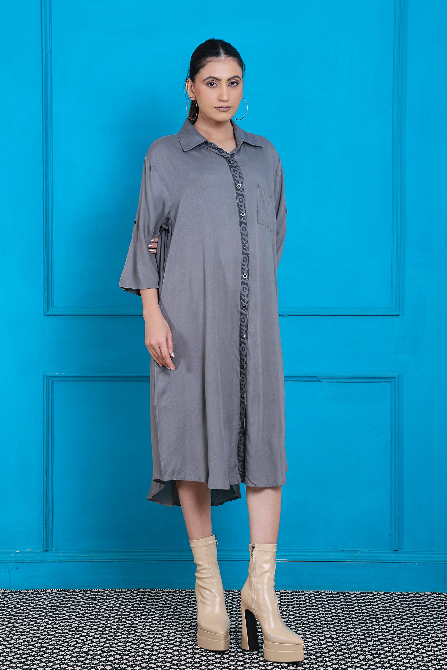Women Long sleeve Shirt Dress