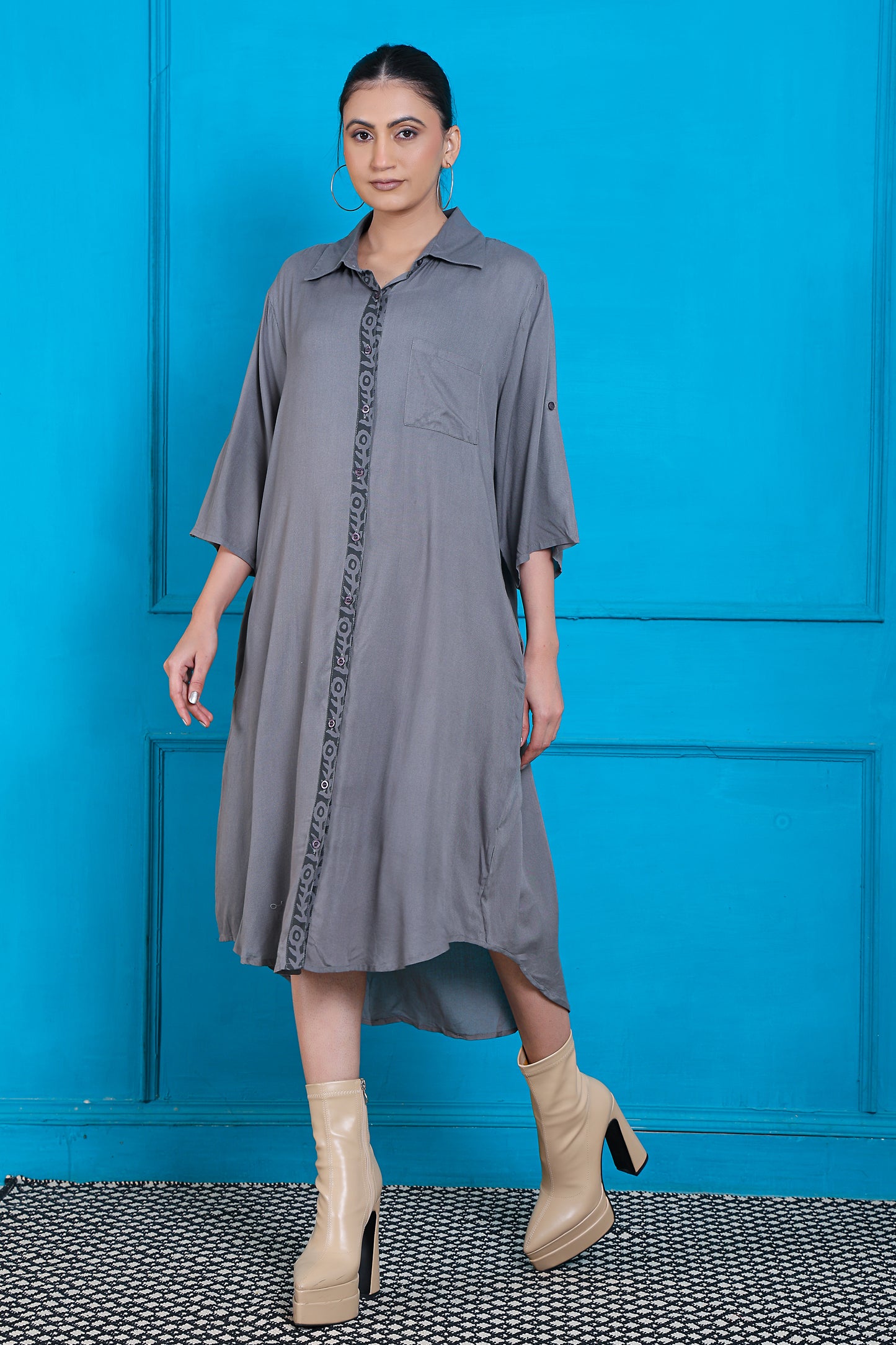 Women Long sleeve Shirt Dress